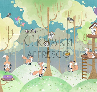 Affresco Сказки Affresco IL635-COL2 для детской синий зеленый