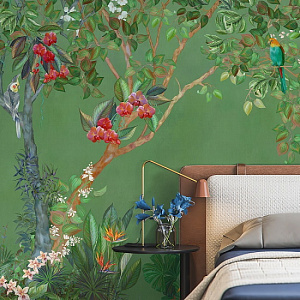 Affresco French Garden AF957-COL1 для спальни для гостиной для загородного дома для комнаты зеленый разноцветный