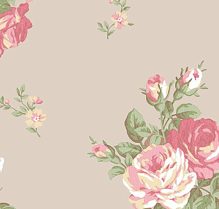 Aura English Florals G34317 для спальни для гостиной для загородного дома для комнаты кофейный капучино