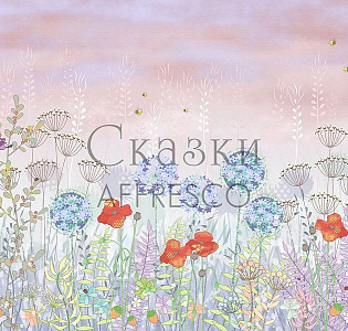 Affresco Сказки Affresco IL648-COL2 для детской розовый сиреневый