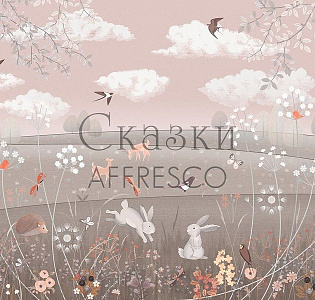 Affresco Сказки Affresco AL606-COL4 для детской бежевый розовый