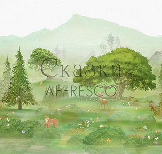 Affresco Сказки Affresco ID615-COL1 для детской зеленый