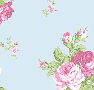 Aura English Florals G34314 для спальни для гостиной для загородного дома для комнаты голубой