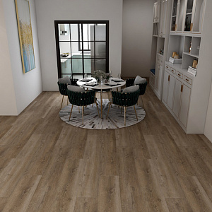 Floorwood Genesis Плитка кварц-виниловая SPC HL07 Дуб Лауфер коричневый темный