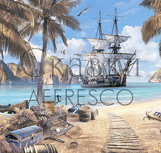 Affresco Сказки Affresco AF681-COL2 для детской песочный голубой