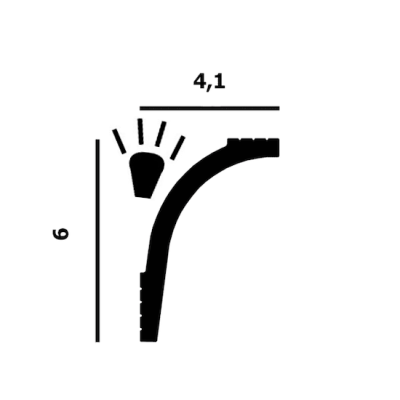Карниз P153, можно использовать для скрытой подсветки