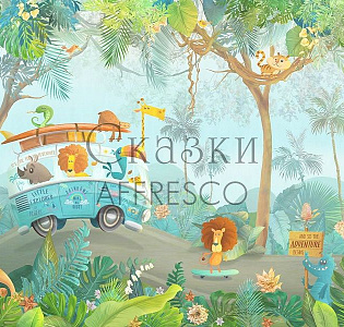 Affresco Сказки Affresco ML664-COL1 для детской голубой зеленый