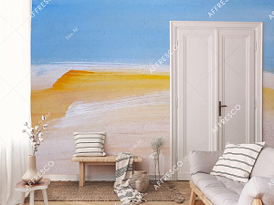 Affresco Fine Art RE844-COL1 для спальни для гостиной для кабинета для комнаты бежевый желтый голубой