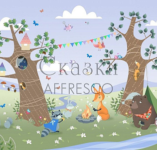 Affresco Сказки Affresco IL644-COL2 для детской сиреневый зеленый