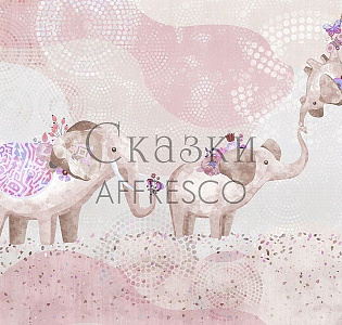 Affresco Сказки Affresco ML654-COL4 для детской кремовый розовый