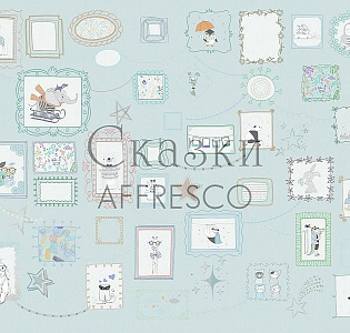 Affresco Сказки Affresco ZK674-COL1 для детской голубой зеленый мятный