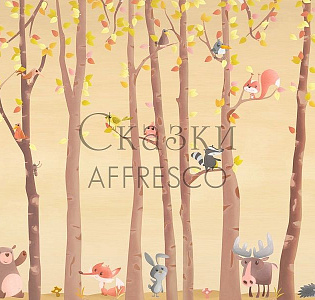 Affresco Сказки Affresco ML653-COL2 для детской персиковый желтый