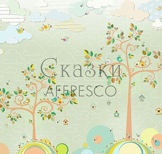 Affresco Сказки Affresco AH651-COL1 для детской зеленый салатовый