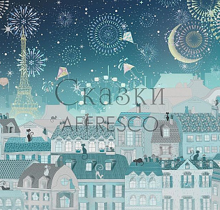 Affresco Сказки Affresco ZK692-COL3 для детской синий бирюзовый